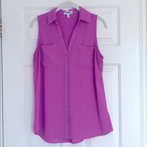 Express Fuchsia Sleeveless Blouse